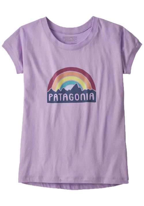 PATAGONIA GIRLS GRAPHIC ORGANIC T-SHIRT FITZ ROY LUNE PURPLE - Image 2